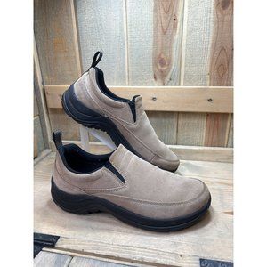 US8.5M LL Bean Comfort Mocs II Mens Beige Leather Slip On Loafers Shoes 05330